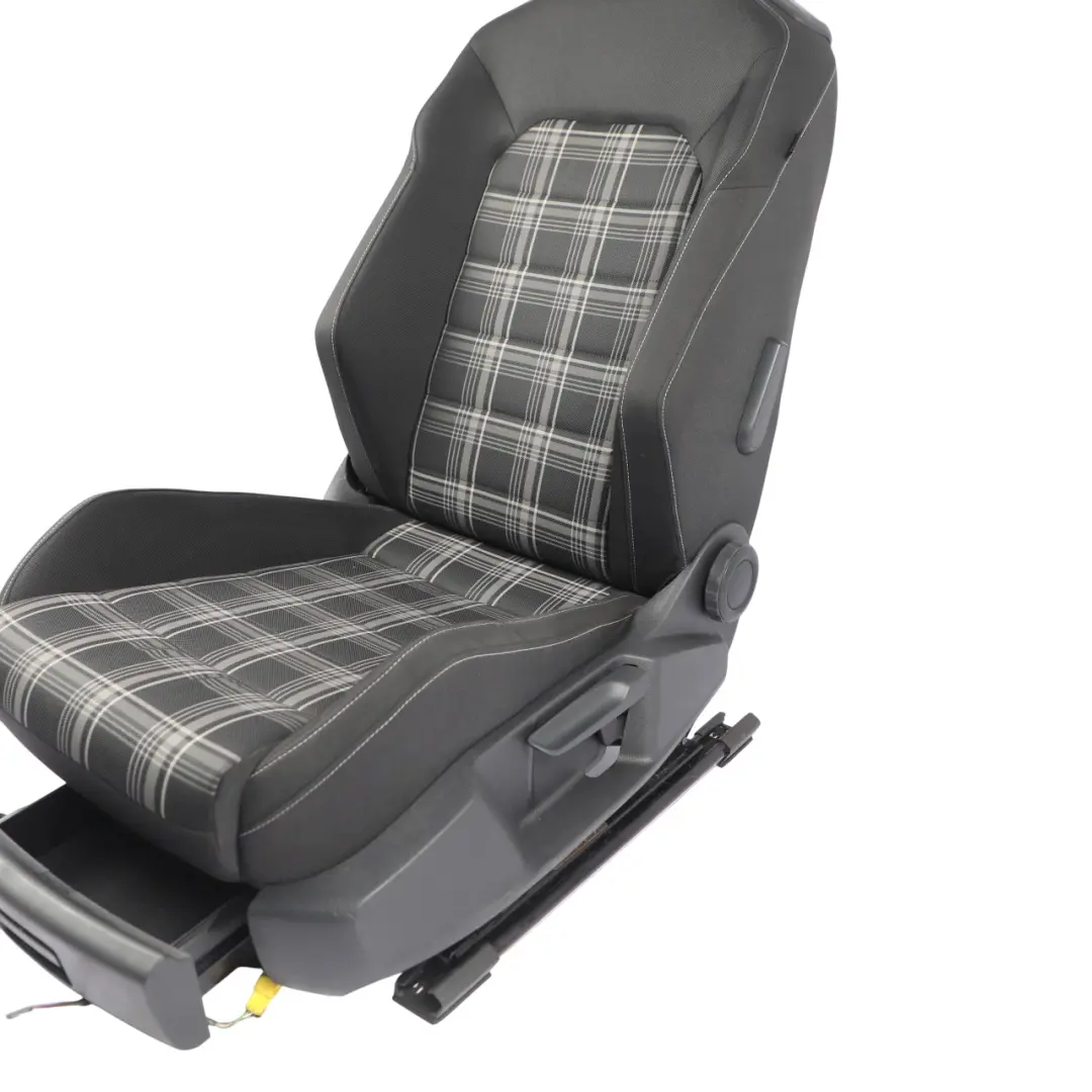 3Dr Seat Front Left N/S Interior Cloth Titanium Black Blue to Volkswagen Golf Mk7 with Part number 5G3881805CG Volkswagen Golf Mk7 3Dr Seat Front Left N/S Interior Cloth Titanium Black Blue - SKU 5G3881805CG - Part number 5G3881805CG