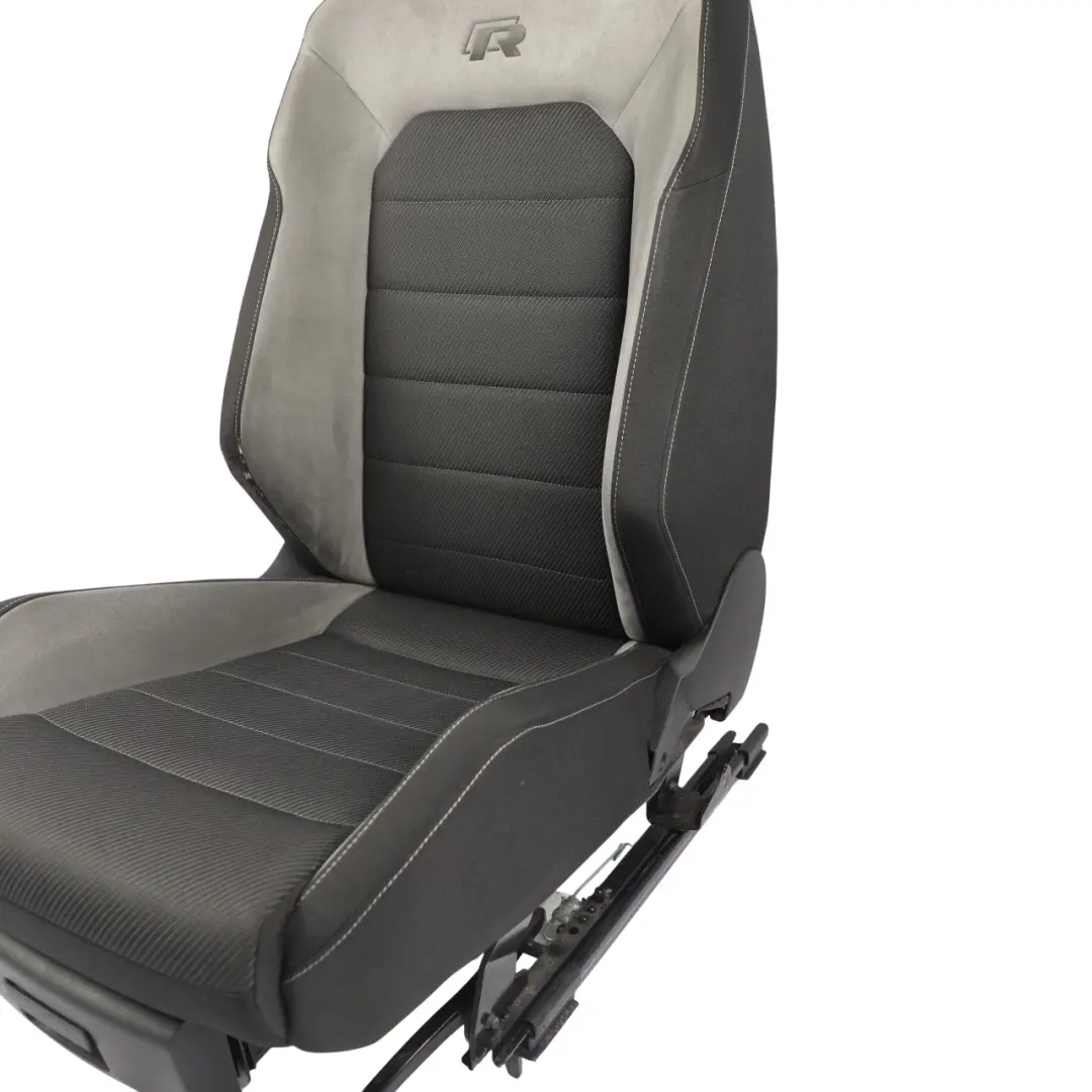 Volkswagen Golf 5G VII Mk7 R 5D Front Seat Cloth Alcantara Black Grey Right O/S - SKU 5G4881806DM-2 - Part number 5G4881806DM