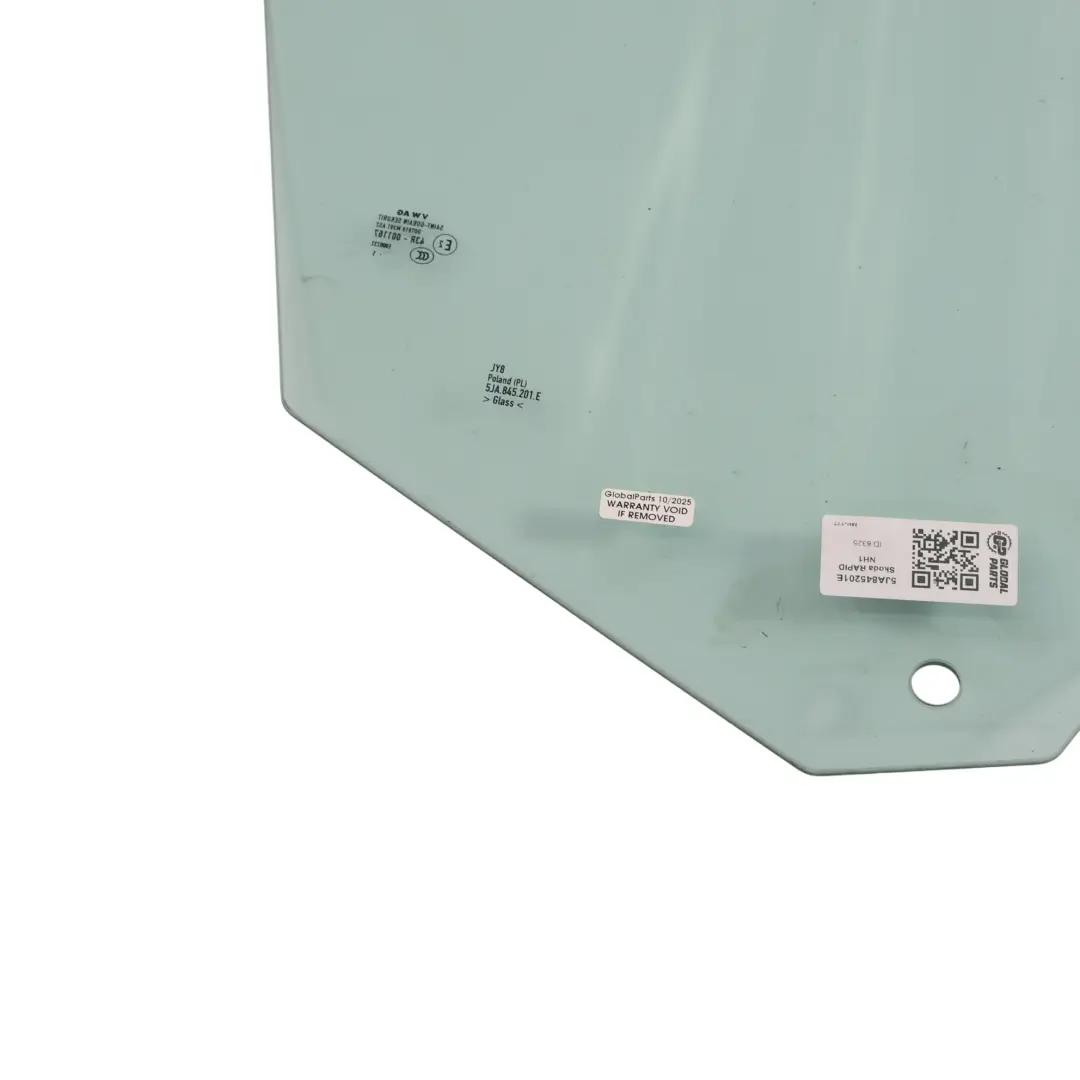 Vorder Tür Fenster Glas Getönt AS2 Links für Skoda Rapid NH1 mit Teilenummer 5JA845201E Skoda Rapid NH1 Vorder Tür Fenster Glas Getönt AS2 Links - SKU 5JA845201E - Teilenummer 5JA845201E