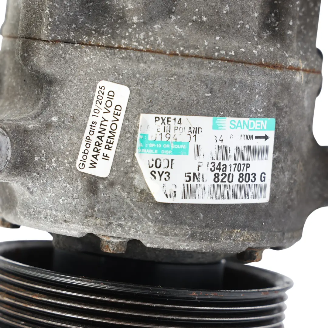 VW Volkswagen Polo 6R Klimaanlage Con A/C Kompressor Pumpe - SKU 5K0820803C-1 - Teilenummer 5K0820803C