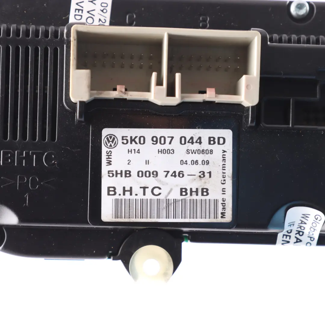 Mk6 Air Conditioning Panel Climate Control Switch to Volkswagen Golf with Part number 5K0907044BD Volkswagen Golf Mk6 Air Conditioning Panel Climate Control Switch - SKU 5K0907044BD - Part number 5K0907044BD