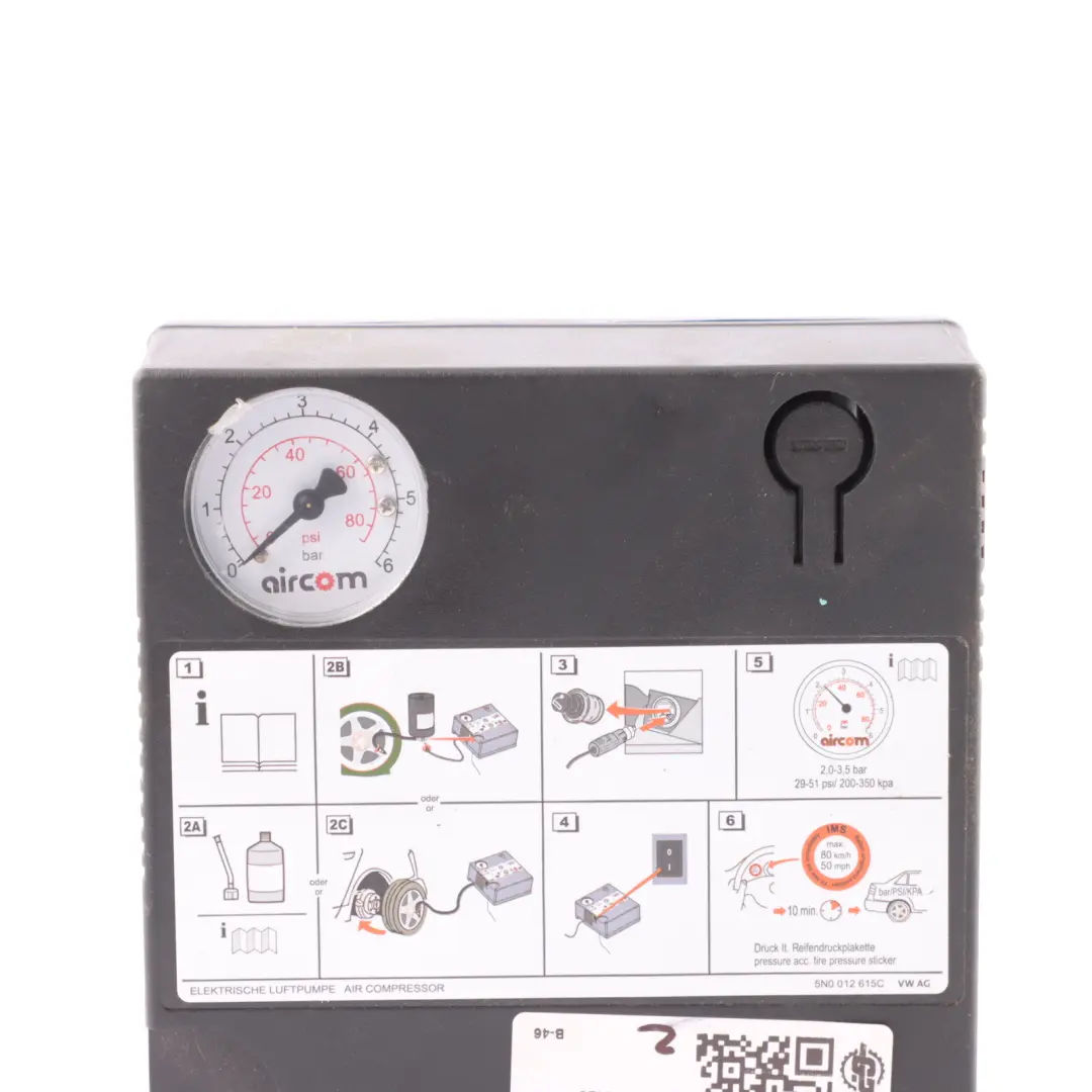 Audi Volkswagen Skoda Seat Reifenfüllpumpe Luftpumpe Kompressor - SKU 5N0012615C - Teilenummer 5N0012615C
