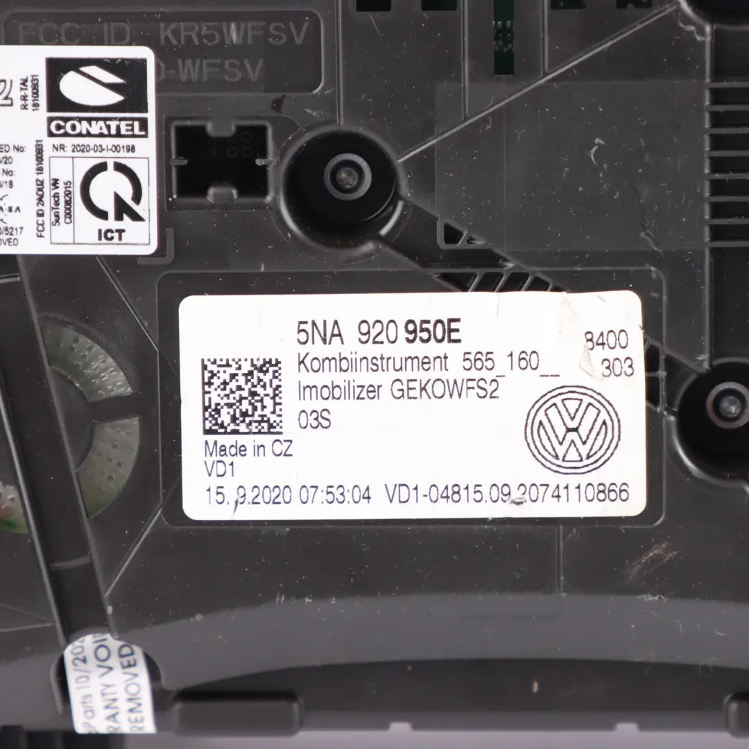 Instrument Cluster Speedo Clocks Manual Gearbox Petrol to VW Tiguan AX1 with Part number 5NA920950E VW Tiguan AX1 Instrument Cluster Speedo Clocks Manual Gearbox Petrol - SKU RHD-5NA920950E - Part number 5NA920950E