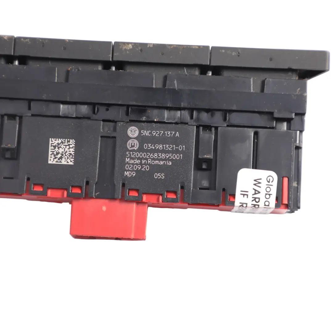 Mk2 Start Stop PDC Control Swtich Panel Button to Volkswagen Tiguan AX1 with Part number 5NC927137A Volkswagen Tiguan AX1 Mk2 Start Stop PDC Control Swtich Panel Button - SKU RHD-5NC927137A - Part number 5NC927137A