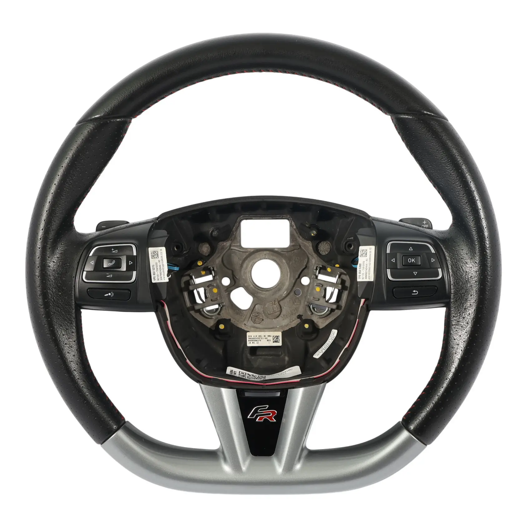 Seat Leon 1P II FR Volante In Pelle Nera Con Palette A Fondo Piatto 5P0419091BC