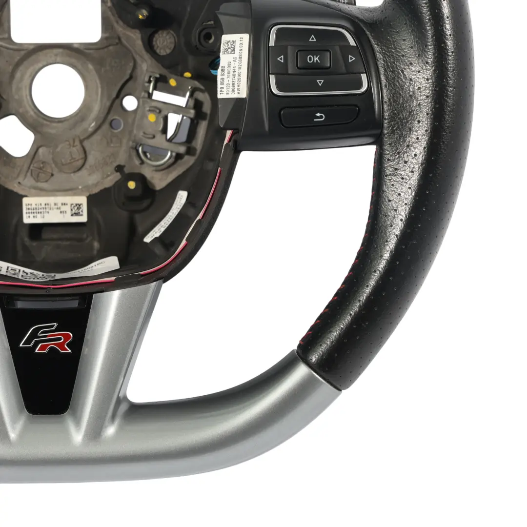 1P II FR Steering Wheel Black Leather Flat Bottom Paddles to Seat Leon with Part number 5P0419091BC Seat Leon 1P II FR Steering Wheel Black Leather Flat Bottom Paddles - SKU 5P0419091BC - Part number 5P0419091BC