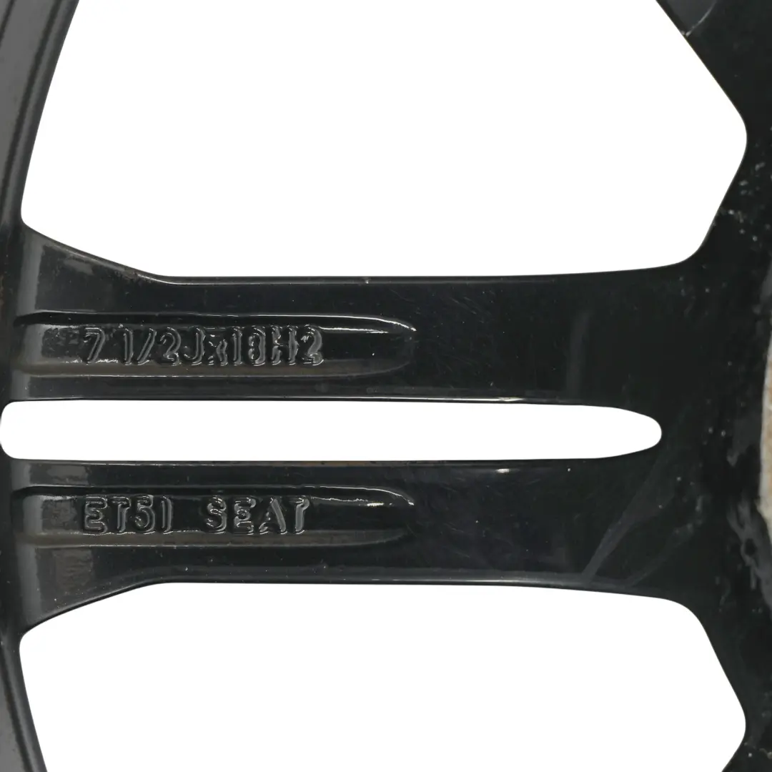 1P Black Wheel Alloy Rim 18" 7.5J ET:51 to Seat Leon FR with Part number 5P8071490 Seat Leon FR 1P Black Wheel Alloy Rim 18" 7.5J ET:51 - SKU 5P8071490-1 - Part number 5P8071490