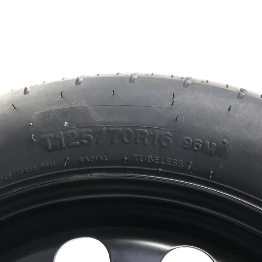 Ersatzrad Stahl R16 Reifen Hankook 3.5J ET: 25.5 125/70 für VW Golf Mk7 mit Teilenummer 5Q0601027BJ VW Golf Mk7 Ersatzrad Stahl R16 Reifen Hankook 3.5J ET: 25.5 125/70 - SKU 5Q0601027BJ - Teilenummer 5Q0601027BJ