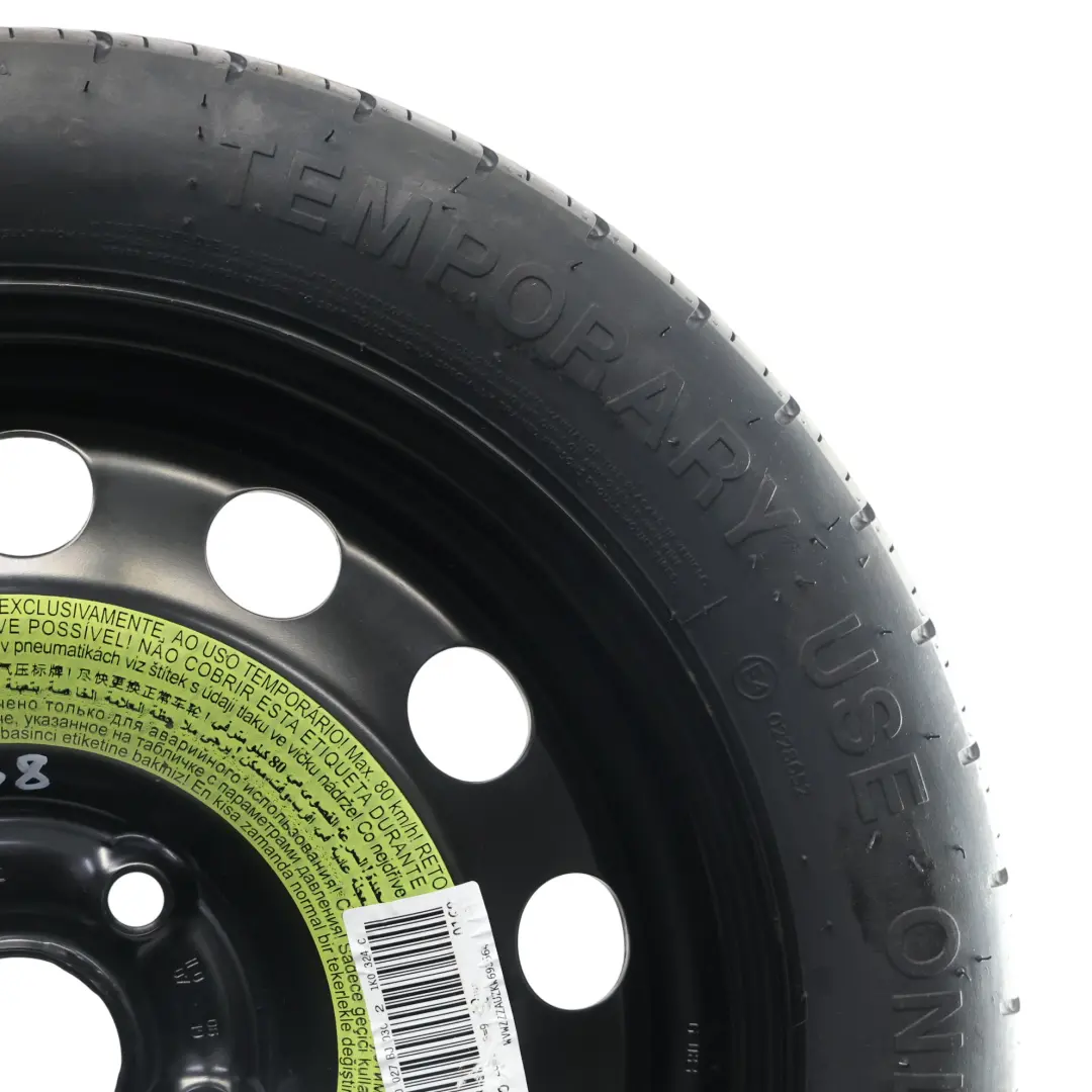 VW Golf Mk7 Ruota Scorta In Acciaio R16 Hankook 3.5J ET: 25.5 125/70 - SKU 5Q0601027BJ - Numero di parte 5Q0601027BJ