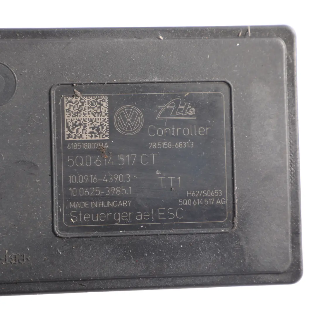 Pompa ABS Modulo Controllo Unità Idraulica per Audi A3 8V con numero di parte 5Q0614517CT Audi A3 8V Pompa ABS Modulo Controllo Unità Idraulica - SKU 5Q0614517CT - Numero di parte 5Q0614517CT