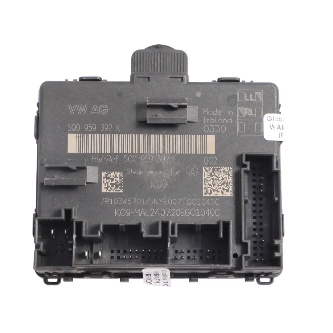 Mk2 AX1 Door Control Module Unit Front Left N/S to Volkswagen Tiguan with Part number 5Q0959392K Volkswagen Tiguan Mk2 AX1 Door Control Module Unit Front Left N/S - SKU 5Q0959392K - Part number 5Q0959392K