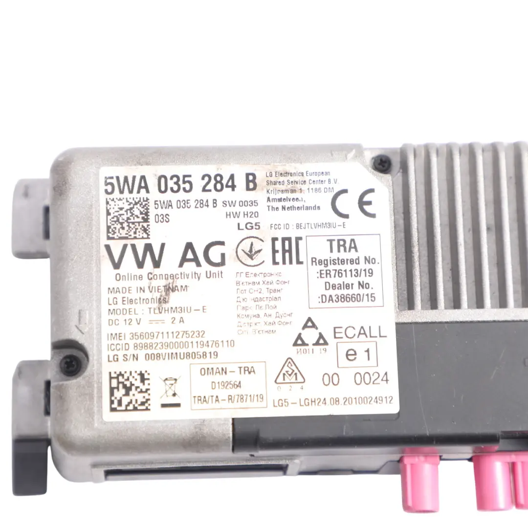 VW Volkswagen Tiguan Mk2 Online Connect Bluetooth Control Unit - SKU 5WA035284B - Part number 5WA035284B