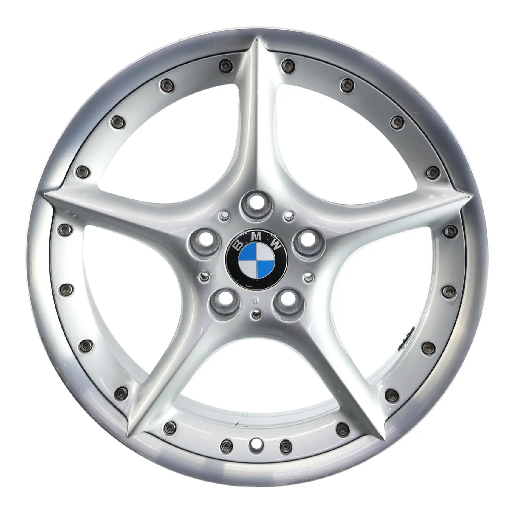 BMW Z4 E85 E86 Argento Cerchio Anteriore In Lega 18" 8J Et:47 Stella Raggi 108