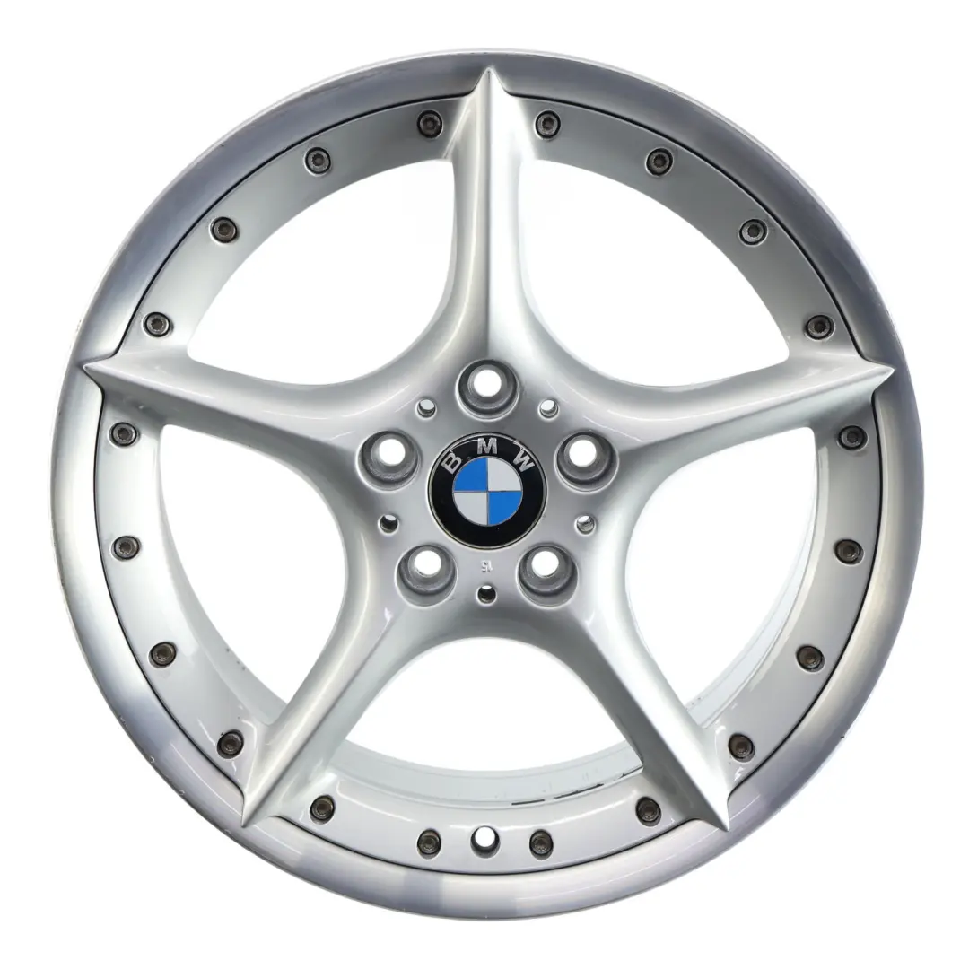 Alloy Rim 18" 8,5J ET:50 Star Spoke 108 BBS to BMW Z4 E85 Silver Rear Wheel with Part number 6758195 BMW Z4 E85 Silver Rear Wheel Alloy Rim 18" 8,5J ET:50 Star Spoke 108 BBS - SKU 6758195-2 - Part number 6758195