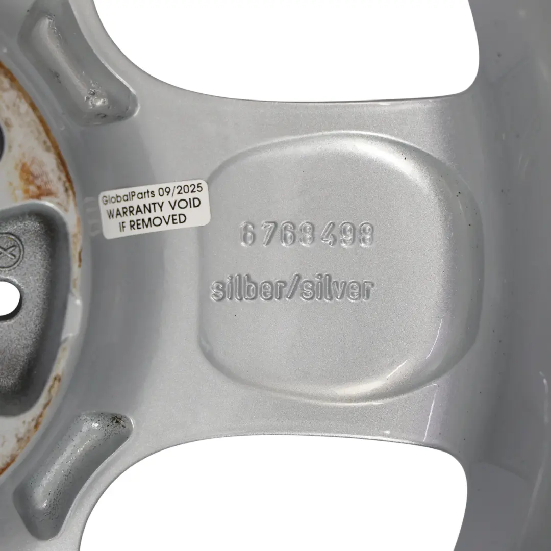 Mini Cooper One R50 R55 R56 Silver Wheel Alloy Rim 15" 5-Start Spooler 100 - SKU 6768498-1 - Part number 6768498