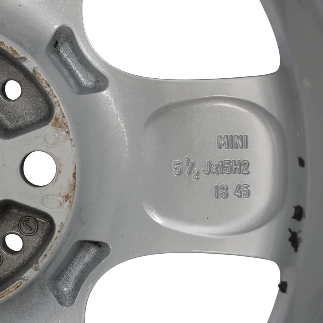 Mini Cooper One R50 R55 R56 Silver Wheel Alloy Rim 15" 5-Start Spooler 100 - SKU 6768498-1 - Part number 6768498