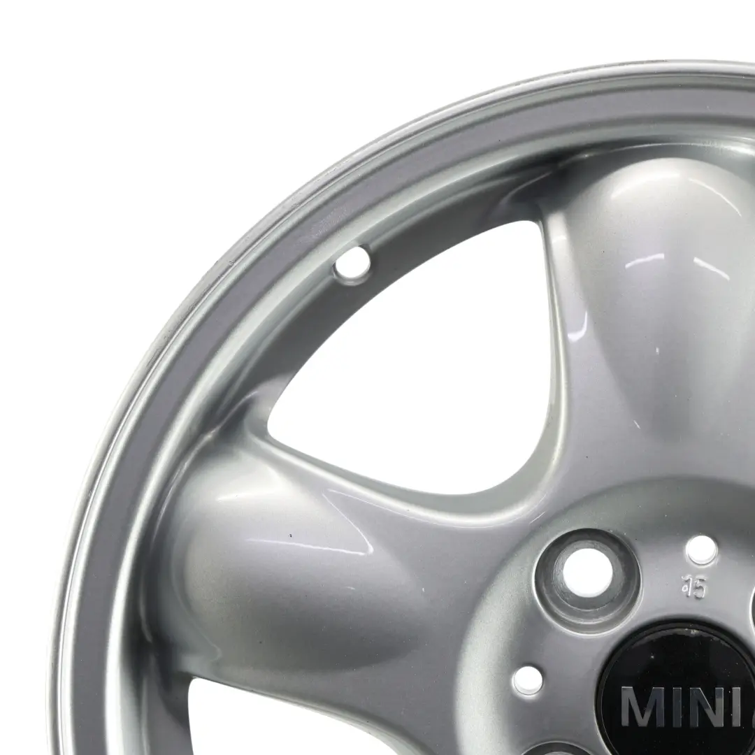 Mini Cooper One R50 R55 R56 Silver Wheel Alloy Rim 15" 5-Start Spooler 100 - SKU 6768498-1 - Part number 6768498