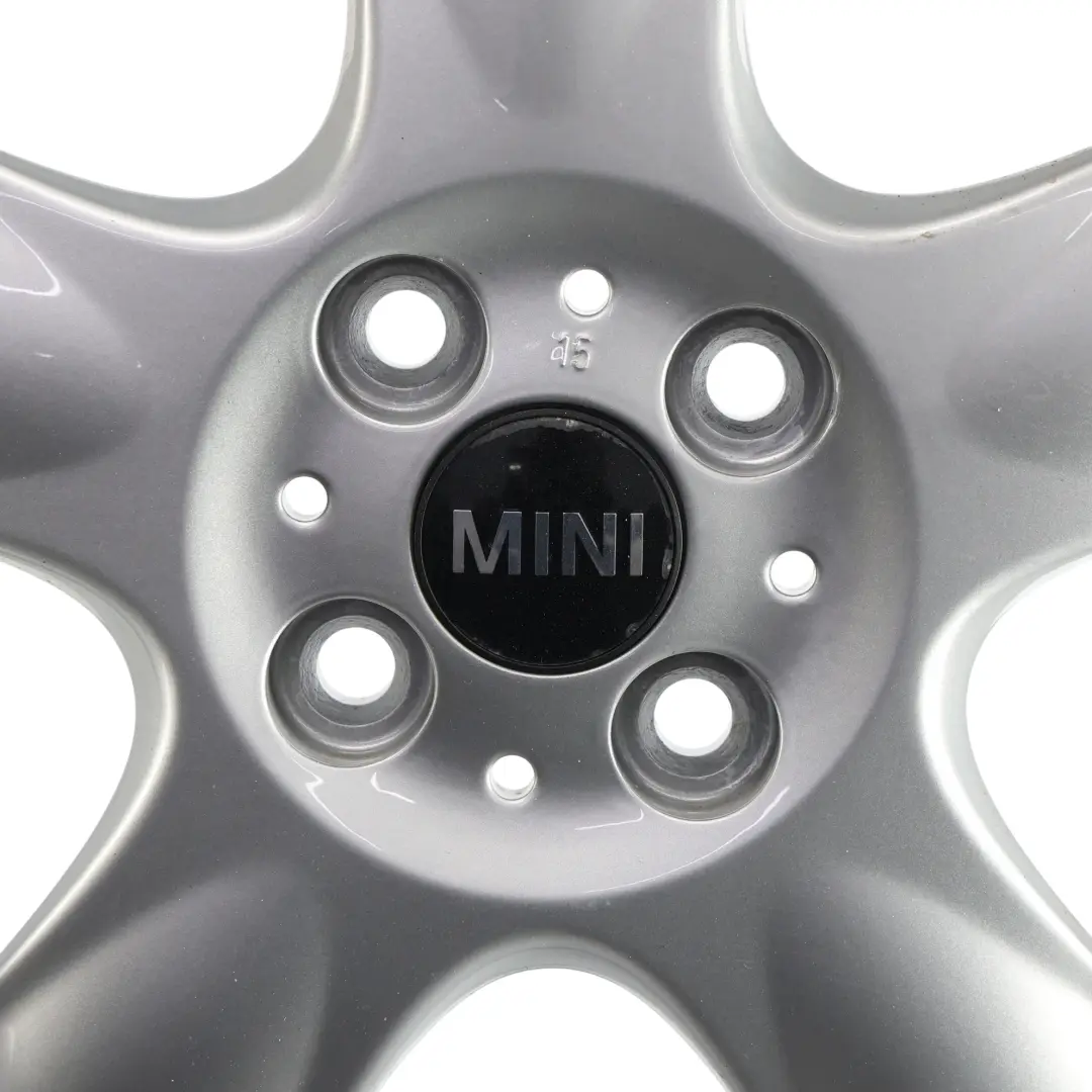 Mini Cooper One R50 R55 R56 Silver Wheel Alloy Rim 15" 5-Start Spooler 100 - SKU 6768498-1 - Part number 6768498