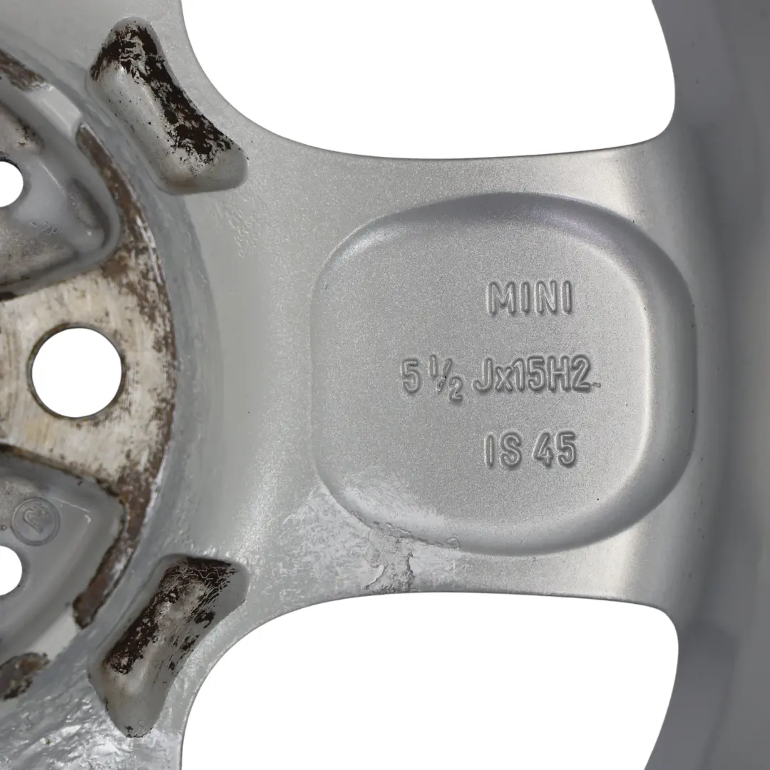 Mini One R50 R55 R56 Jante Alliage Argent 15" 5,5J 5-Start Spooler 100 - SKU 6768498-2 - Numéro de pièce 6768498