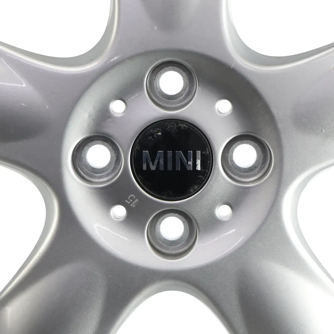 Mini Cooper One R50 R55 R56 Silver Wheel Alloy Rim 15" 5,5J 5-Start Spooler 100 - SKU 6768498-3 - Part number 6768498