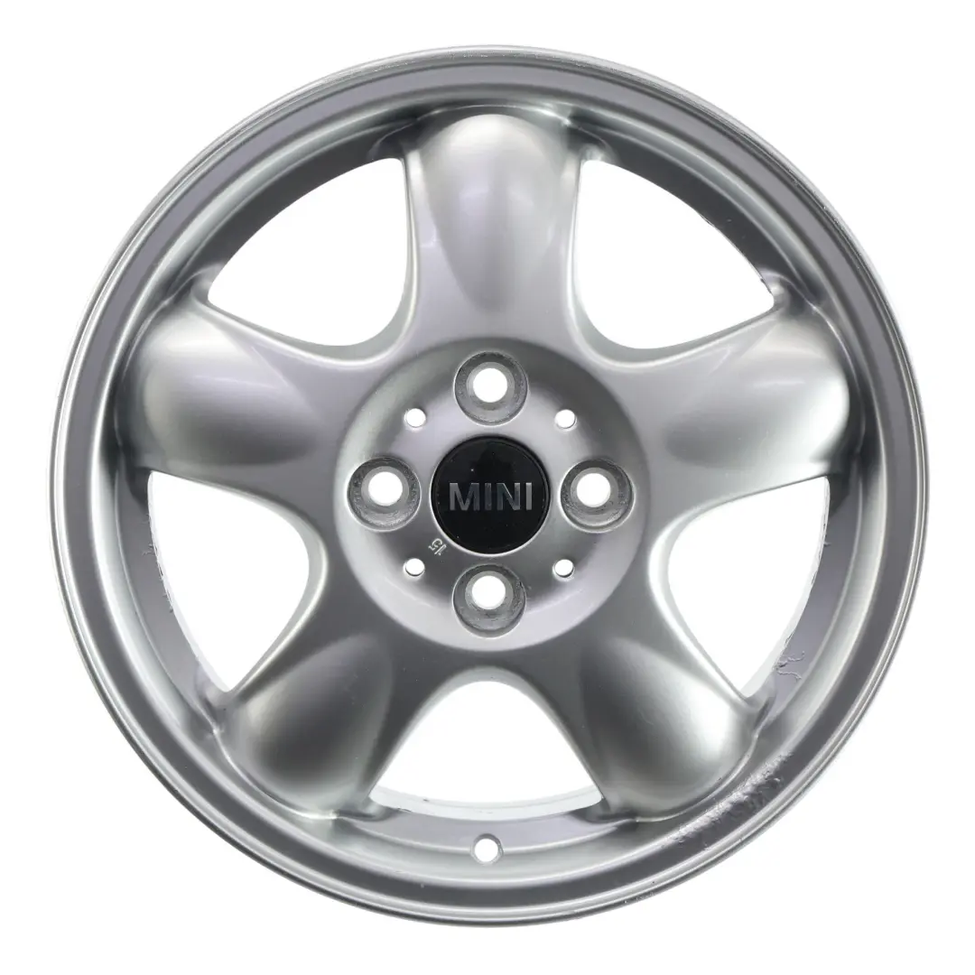 Argento Cerchio in lega 15" 5,5J ET:45 5-Start Spooler 100 per Mini Cooper R50 R56 con numero di parte 6768498 Mini Cooper R50 R56 Argento Cerchio in lega 15" 5,5J ET:45 5-Start Spooler 100 - SKU 6768498-7 - Numero di parte 6768498
