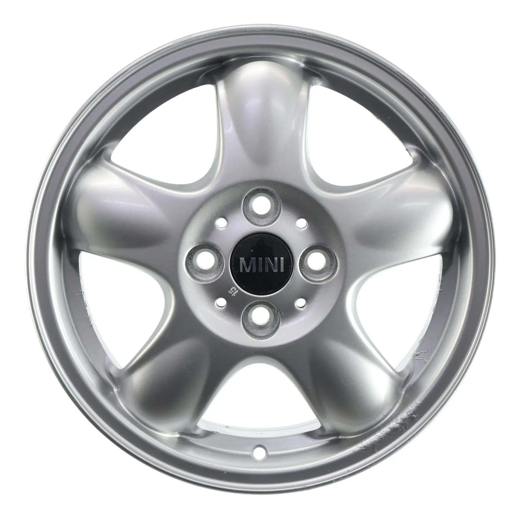 Mini Cooper R50 R56 Argento Cerchio in lega 15" 5,5J ET:45 5-Start Spooler 100