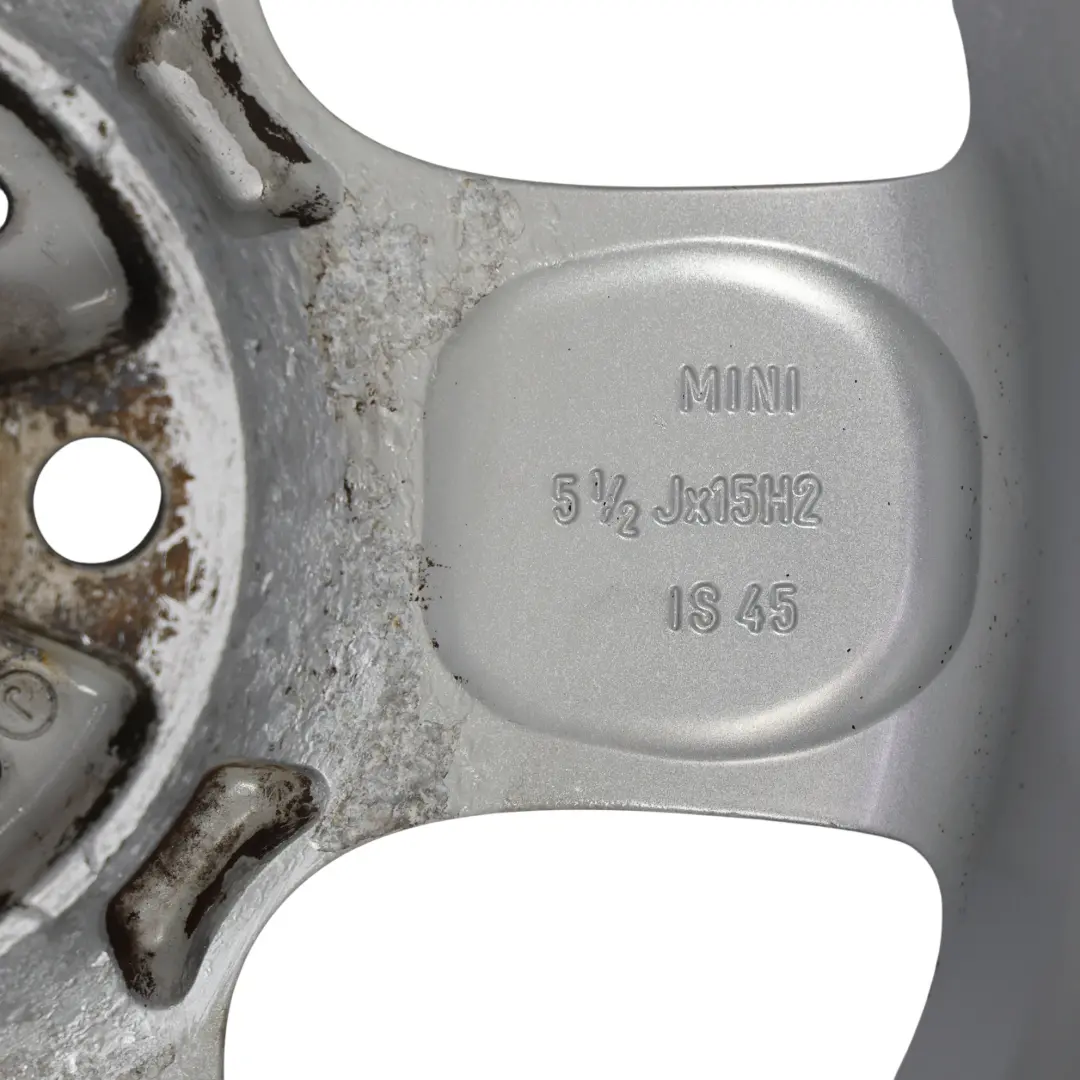 Mini R50 R56 Silberne Leicht metall felge 15" 5,5J ET:45 5-Start Spooler 100 - SKU 6768498-7 - Teilenummer 6768498