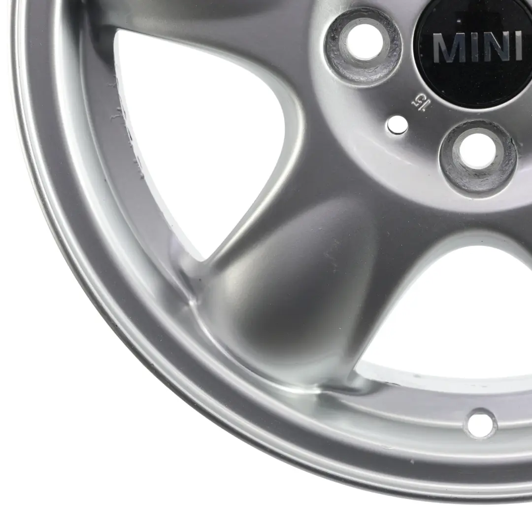 Silberne Leicht metall felge 15" 5,5J ET:45 5-Start Spooler 100 für Mini R50 R56 mit Teilenummer 6768498 Mini R50 R56 Silberne Leicht metall felge 15" 5,5J ET:45 5-Start Spooler 100 - SKU 6768498-7 - Teilenummer 6768498