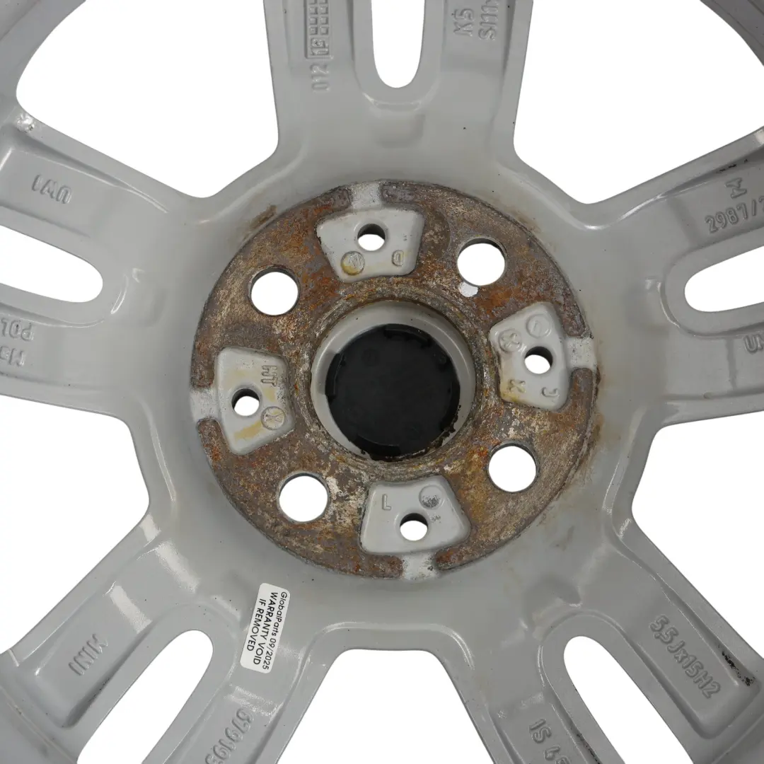 Alloy Rim 15" ET:45 5,5J 5-Star Twin Spoke 118 to Mini Cooper One R56 Silver Wheel with Part number 6791930 Mini Cooper One R56 Silver Wheel Alloy Rim 15" ET:45 5,5J 5-Star Twin Spoke 118 - SKU 6791930-2 - Part number 6791930