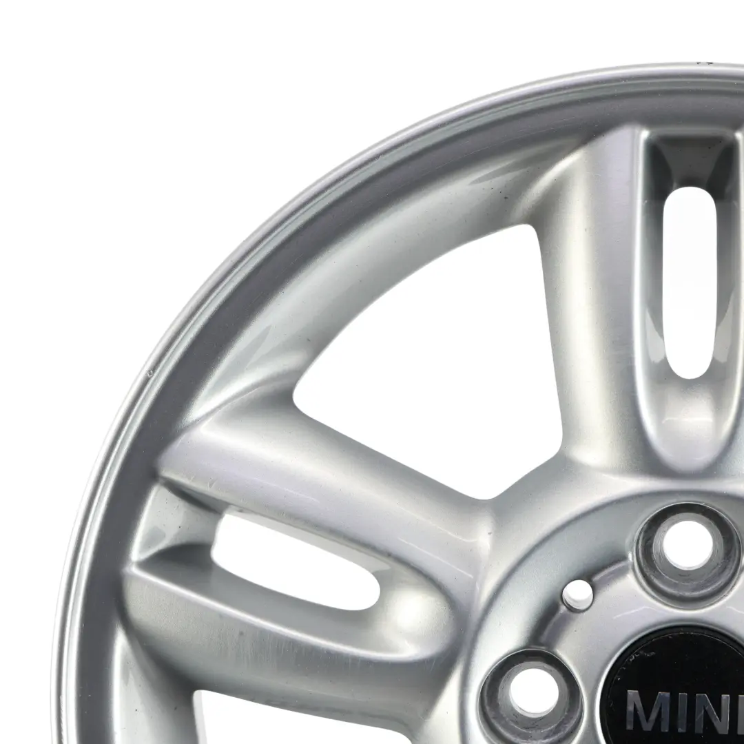 Alloy Rim 15" ET:45 5,5J 5-Star Twin Spoke 118 to Mini Cooper One R56 Silver Wheel with Part number 6791930 Mini Cooper One R56 Silver Wheel Alloy Rim 15" ET:45 5,5J 5-Star Twin Spoke 118 - SKU 6791930-2 - Part number 6791930