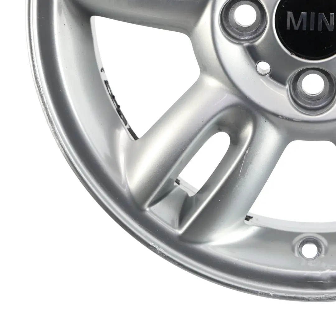 Alloy Rim 15" ET:45 5,5J 5-Star Twin Spoke 118 to Mini Cooper One R56 Silver Wheel with Part number 6791930 Mini Cooper One R56 Silver Wheel Alloy Rim 15" ET:45 5,5J 5-Star Twin Spoke 118 - SKU 6791930-2 - Part number 6791930