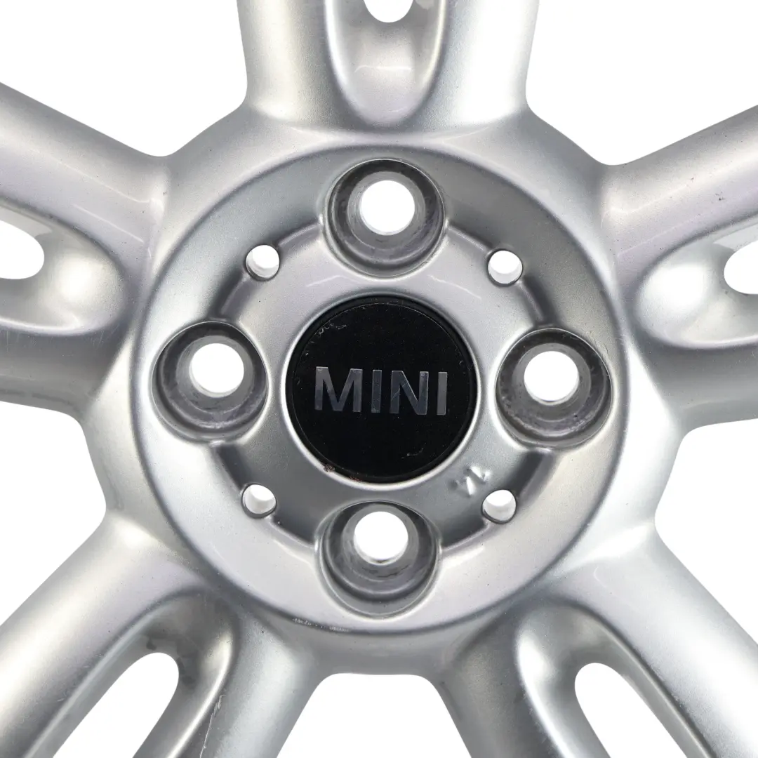 Alloy Rim 15" ET:45 5,5J 5-Star Twin Spoke 118 to Mini Cooper One R56 Silver Wheel with Part number 6791930 Mini Cooper One R56 Silver Wheel Alloy Rim 15" ET:45 5,5J 5-Star Twin Spoke 118 - SKU 6791930-2 - Part number 6791930