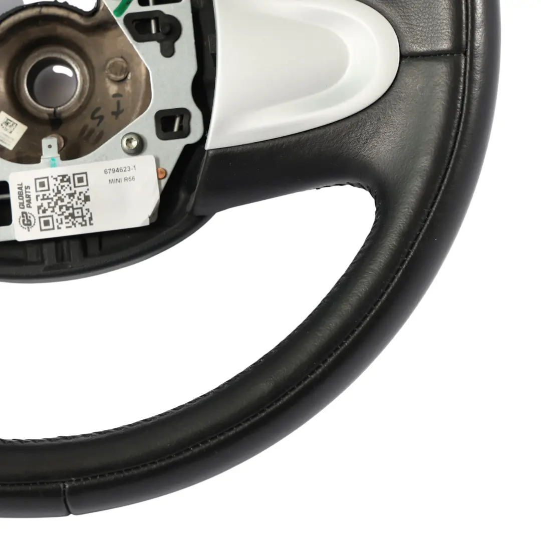 Leather Steering Wheel 2 Spoke Trim to Mini Cooper One R55 R56 R57 R58 R59 R60 R61 with Part number 6794623 Mini Cooper One R55 R56 R57 R58 R59 R60 R61 Leather Steering Wheel 2 Spoke Trim - SKU 6794623-1 - Part number 6794623