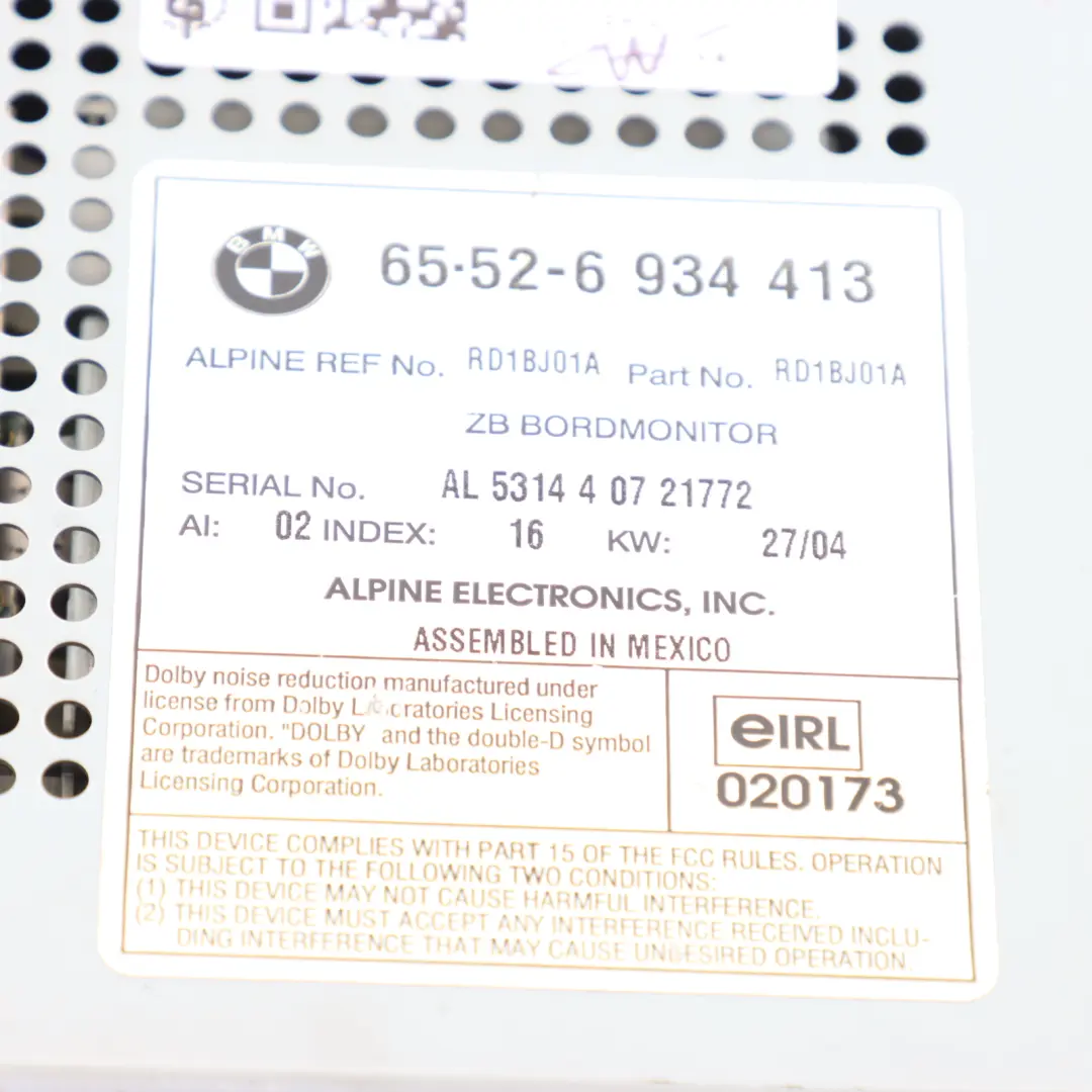 Onboard Computer Navigation System Monitor Widescreen to BMW X5 E53 with Part number 6934413 BMW X5 E53 Onboard Computer Navigation System Monitor Widescreen - SKU 6934413-1 - Part number 6934413