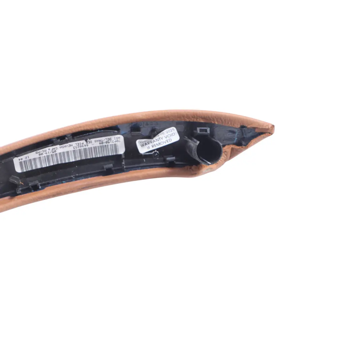 Door Card Grab Handle Trim Panel Rear Right O/S Brown Leather to BMW X5 E70 with Part number 6970174 BMW X5 E70 Door Card Grab Handle Trim Panel Rear Right O/S Brown Leather - SKU 6970174 - Part number 6970174
