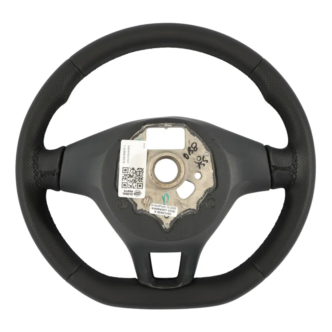 VW Volkswagen Polo Mk5 6R 6C Volante NUOVO In Pelle Nera - SKU 6C0419091F-1 - Numero di parte 6C0419091F