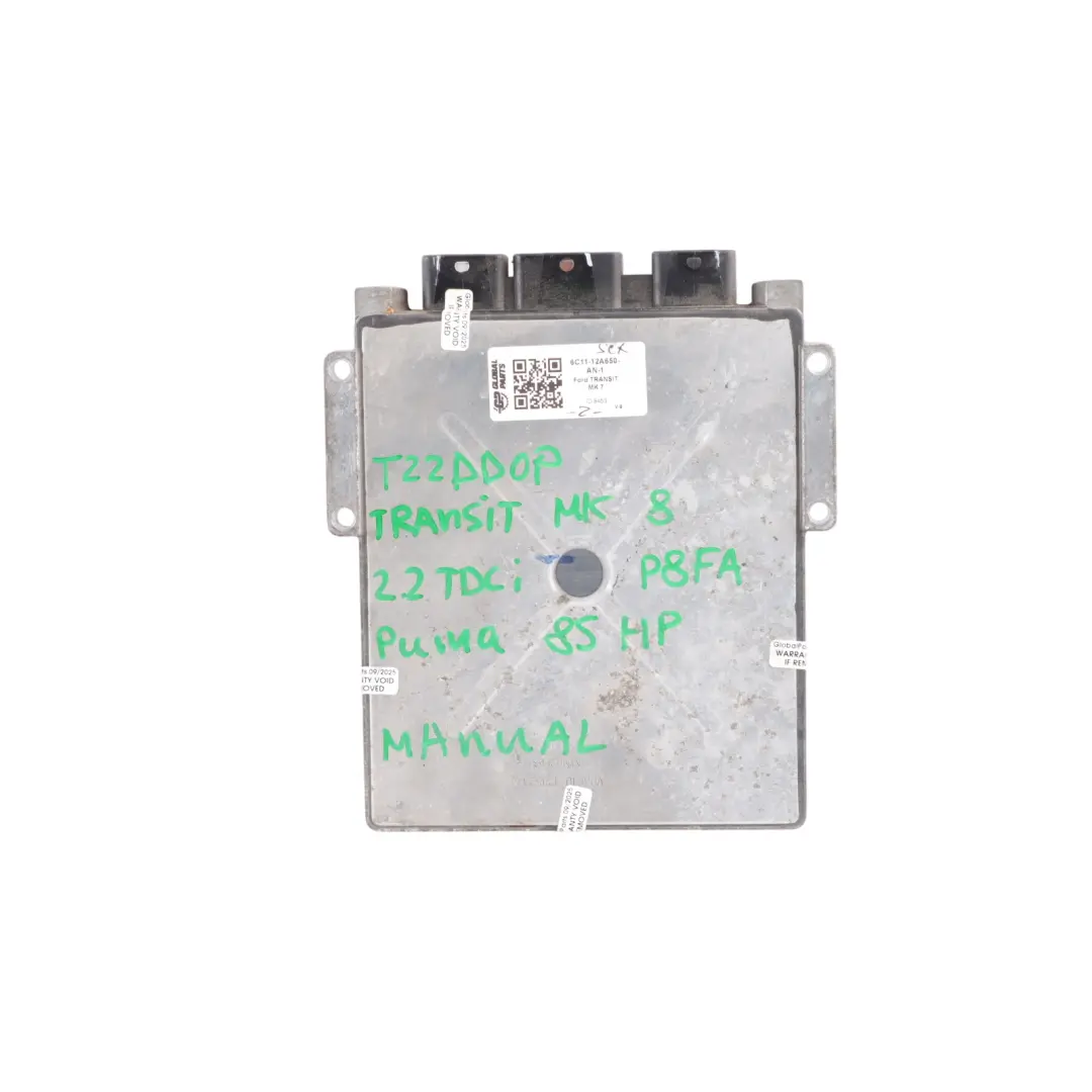 Ford Transit MK7 2.2 TDCI 85HP Diesel Engine Control ECU 6C1112A650AN Manual - SKU 6C11-12A650-AN-1 - Part number 6C11-12A650-AN-1
