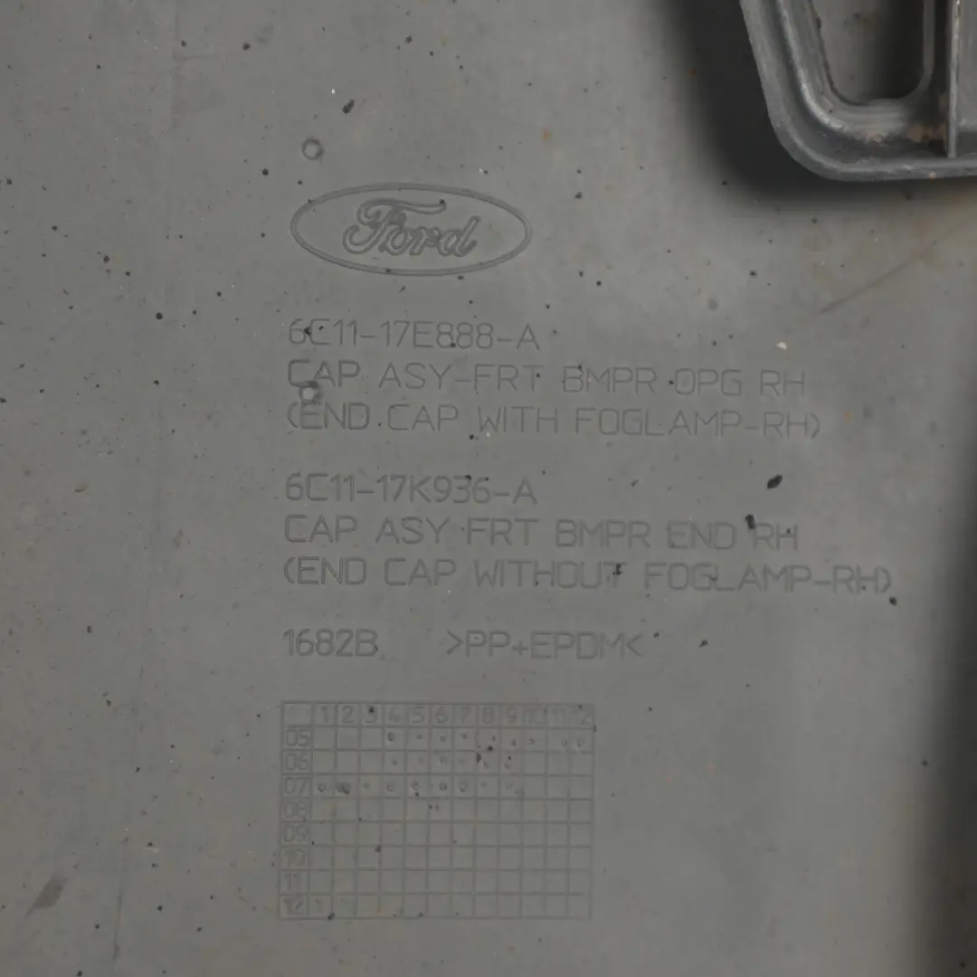 Front Bumper Trim Moudling Right O/S Driver's Side 6C1117K936A to Ford Transit Mk7 with Part number 6C11-17K936-A Ford Transit Mk7 Front Bumper Trim Moudling Right O/S Driver's Side 6C1117K936A - SKU 6C11-17K936-A - Part number 6C11-17K936-A