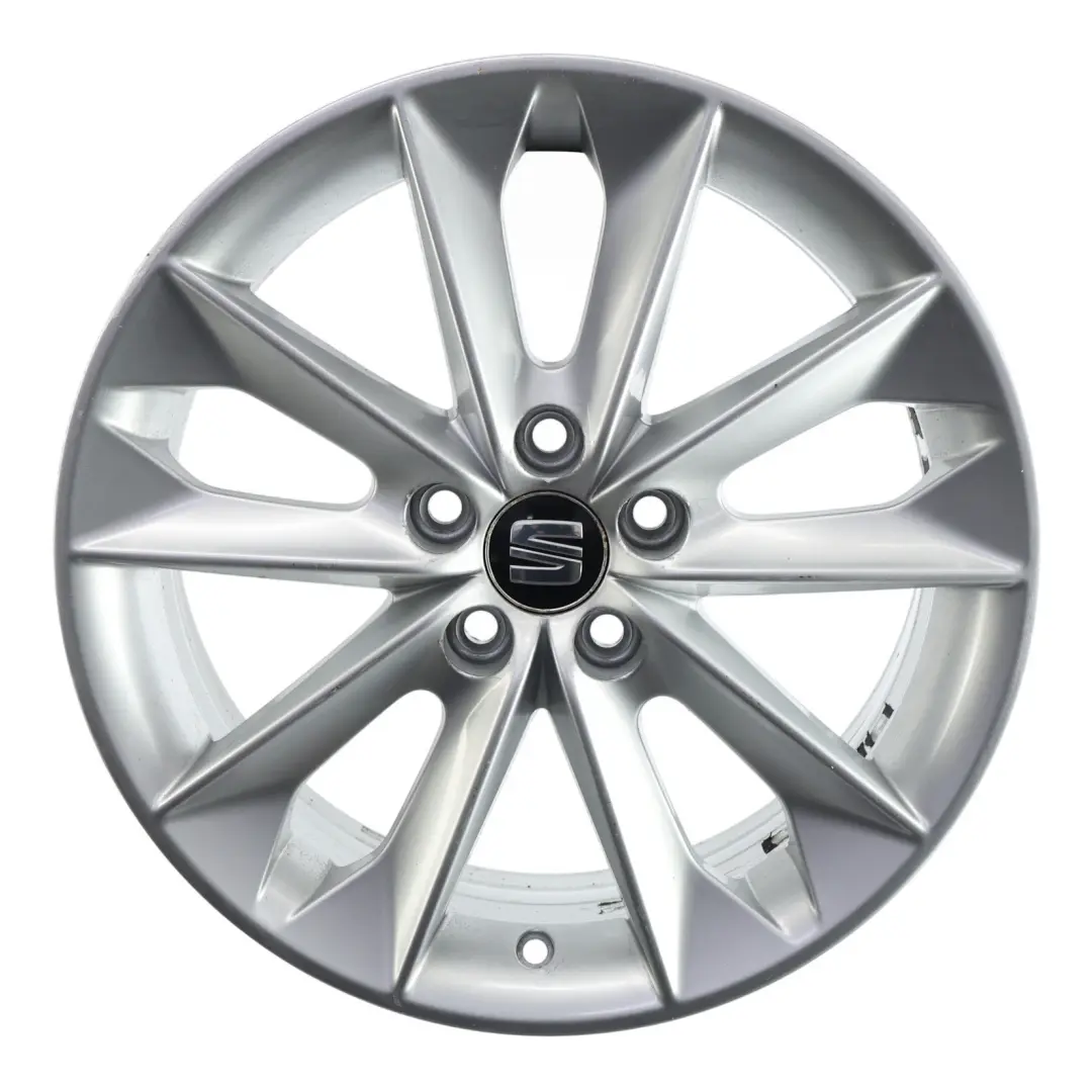Seat Ibiza MK4 6J Jante Alliage 16" 7J ET:43 Argent Diamant - SKU 6J0601025N-1 - Numéro de pièce 6J0601025N