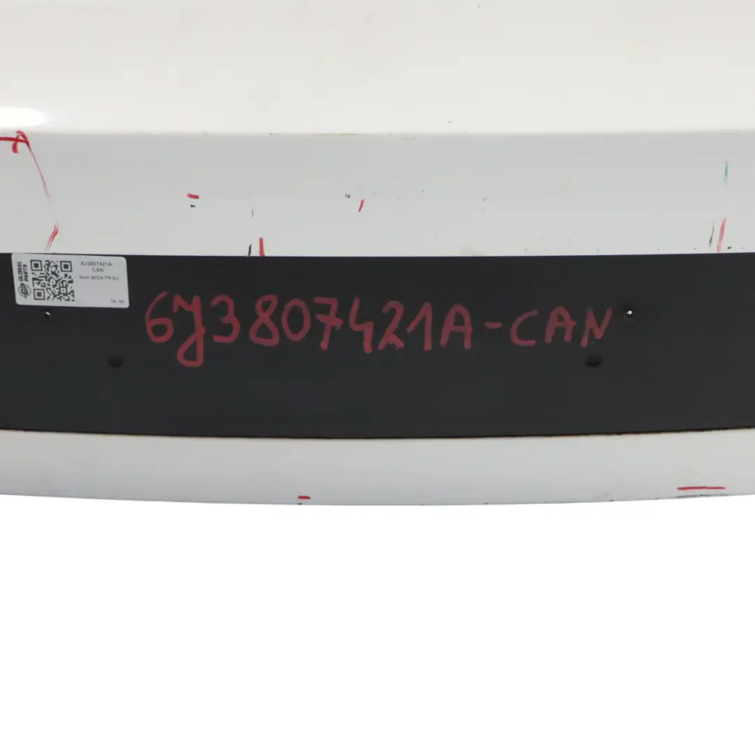 Seat Ibiza 6J FR Rear Bumper Panel Covering Trim Candy White - B9A - SKU 6J3807421A-CAN - Part number 6J3807421A