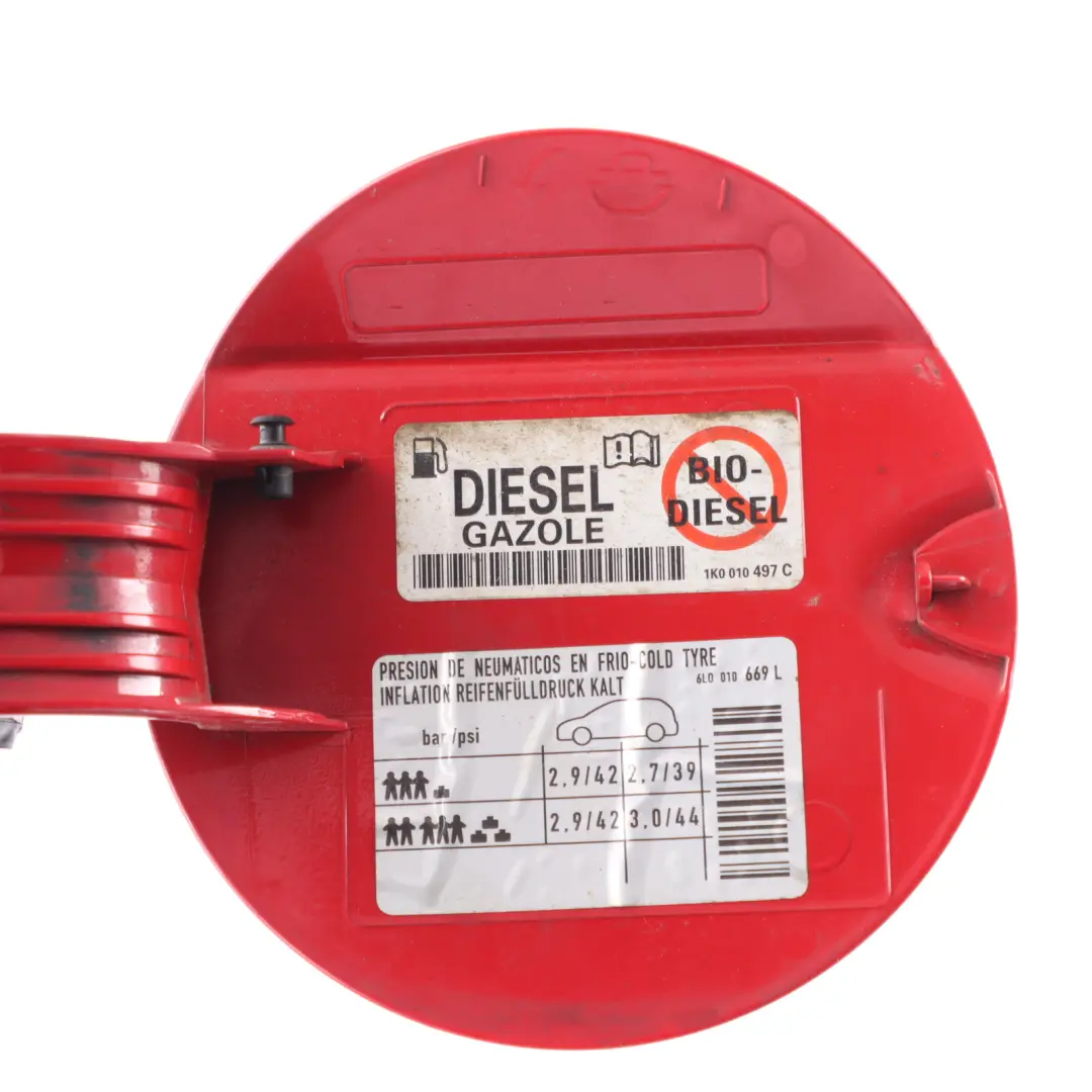 Seat Ibiza 6J Fuel Filler Tank Cap Flap Trim Cover Emotion Red - S3H - SKU 6J3809905D-EMR - Part number 6J3809905D