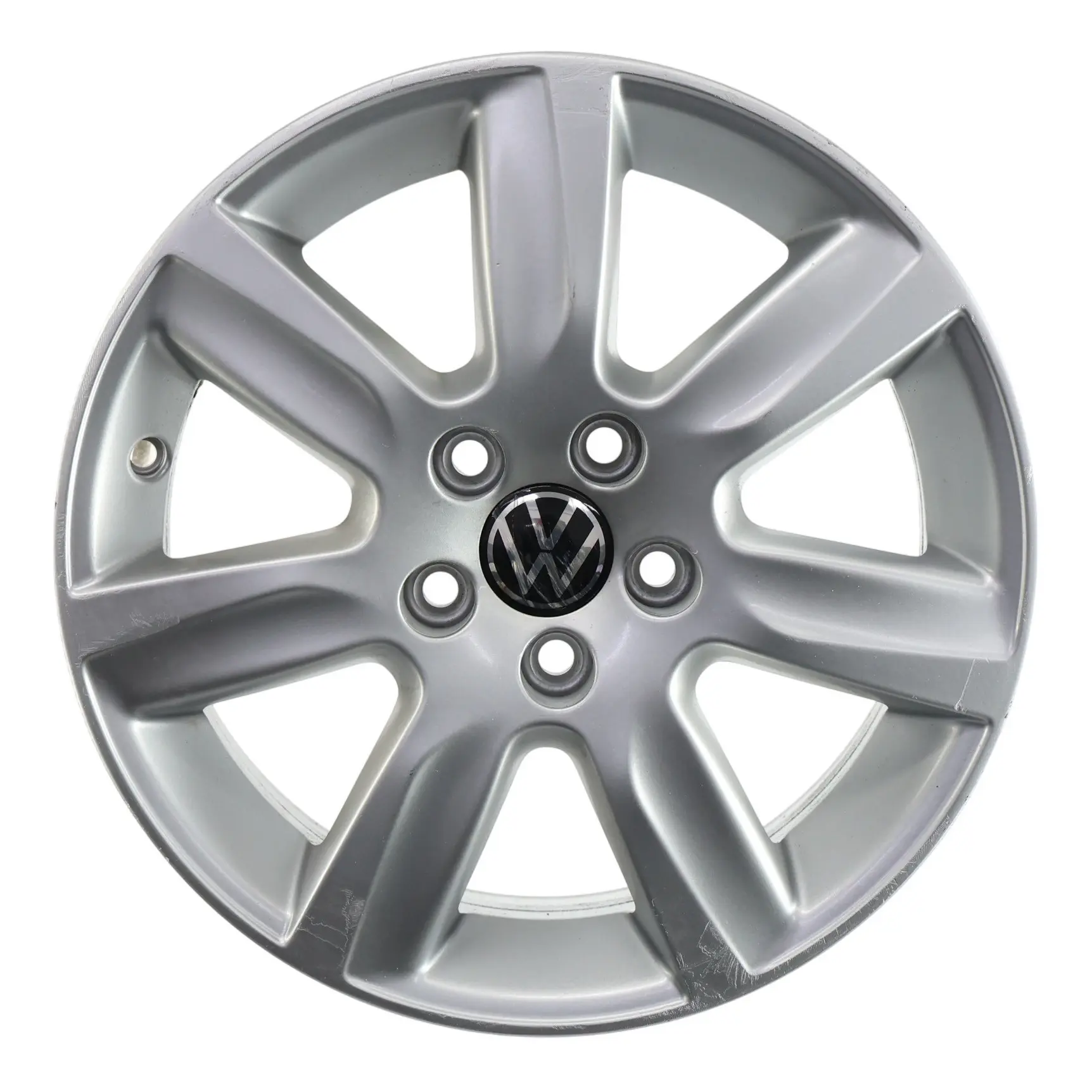 VW Volkswagen Polo 6R Mk5 Argento Cerchio in lega 15" ET:40 6J 6R0601025L