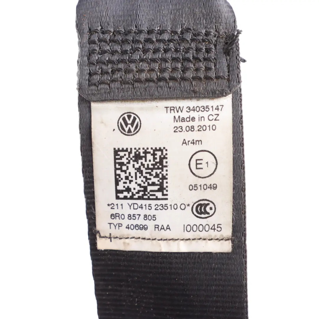 VW Volkswagen Polo 6R Cintura Sicurezza Sedile Posteriore Superiore Sinistro - SKU 6R0857805 - Numero di parte 6R0857805