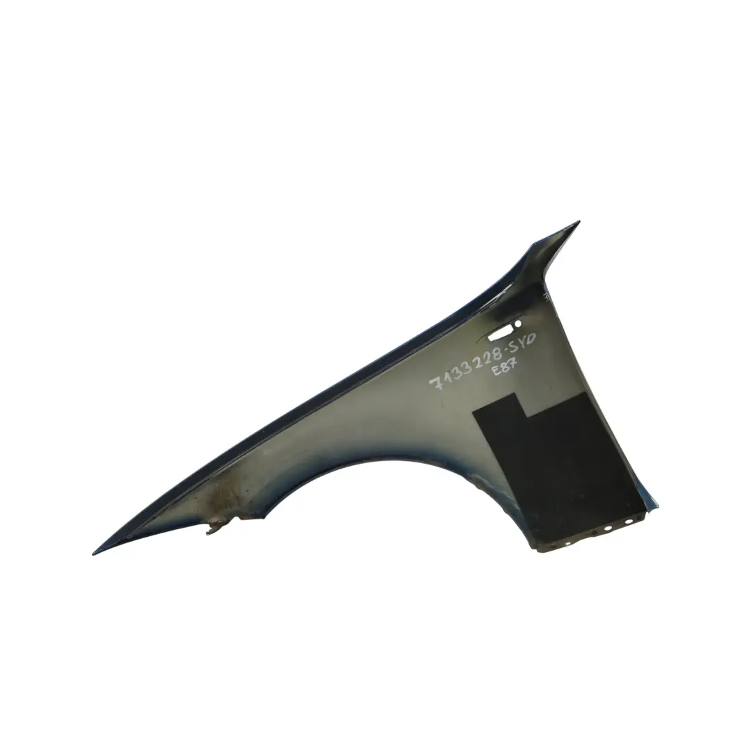 BMW E81 E87 Side Panel Fender Wing Front Right O/S Sydney Blue Metallic - A19 - SKU 7133228-SYD - Part number 7133228