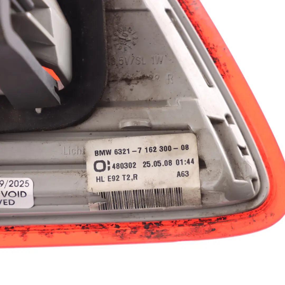 BMW E92 Coupe Rear Light Lamp In Trunk Lid Tailgate Right O/S - SKU 7162300-1 - Part number 7162300