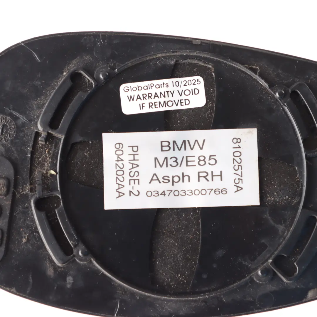 BMW Z4 E85 E86 Wing Mirror Glass Right O/S Mirror Glazing Wide Angle 8102575A - SKU 7177126 - Part number 7177126