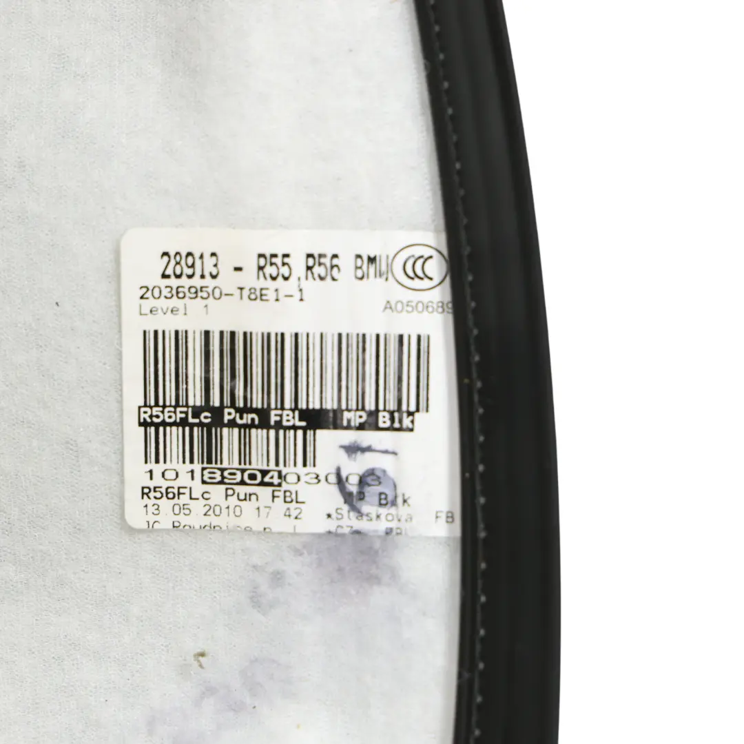 Mini R55 R56 Front Seat Backrest Cover Sport Leather Carbon Black Left N/S - SKU 7255519-6 - Part number 7255519