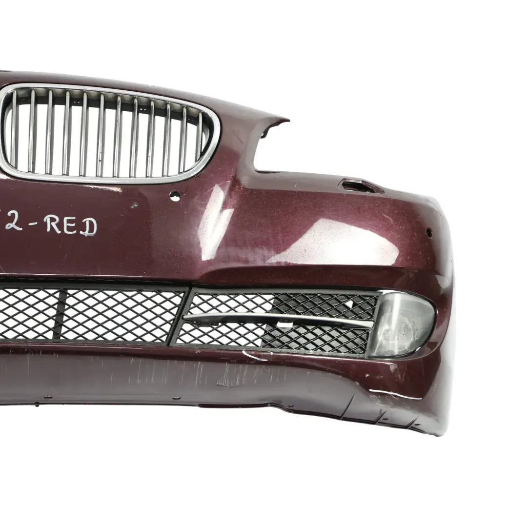 Front Bumper Trim Panel Surround View Burgundy Red Painted to BMW F10 F11 with Part number 7285962 BMW F10 F11 Front Bumper Trim Panel Surround View Burgundy Red Painted - SKU 7285962-RED - Part number 7285962