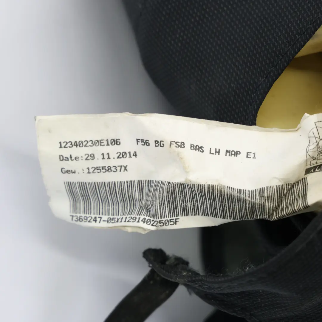 Mini Cooper One F56 F57 Front Seat Backrest Cover Cloth Carbon Black Left N/S - SKU 7340223-3 - Part number 7340223