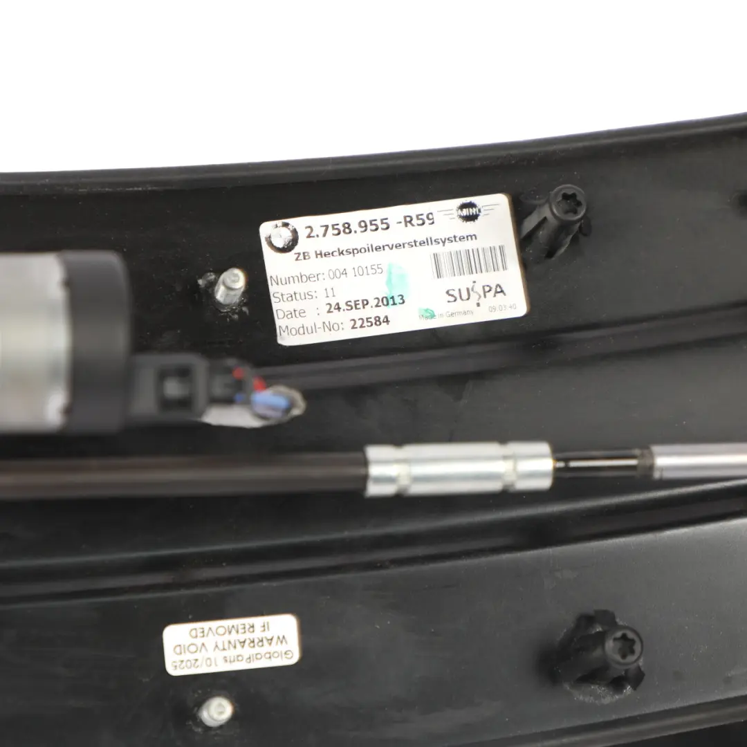 Mini Roadster R59 Rear Active Electric Spoiler Trim Panel Pepper White - 850 - SKU 7400303-PW - Part number 7400303